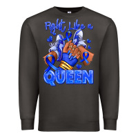 Smoke fight like a queen navy blue colon cancer afro gir Premium Sweatshirt - RanaPortraitStore