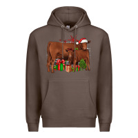 Coffee Christmas Gelbvieh Premium Hoodie - JahusDesignShop