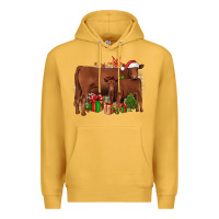 Mustard Christmas Gelbvieh Premium Hoodie - JahusDesignShop