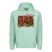 Seafoam Christmas Gelbvieh Premium Hoodie - JahusDesignShop