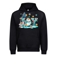 Black cute coffeecup snowmanand joy Urban Hoodie - AdoDesignShop