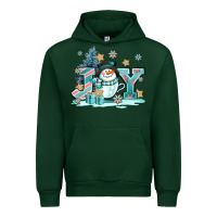 Forest Green cute coffeecup snowmanand joy Urban Hoodie - AdoDesignShop