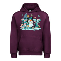 Mauve Wine cute coffeecup snowmanand joy Urban Hoodie - AdoDesignShop