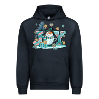 Navy cute coffeecup snowmanand joy Urban Hoodie - AdoDesignShop