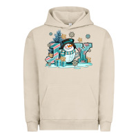 Pigment French Oak cute coffeecup snowmanand joy Urban Hoodie - AdoDesignShop
