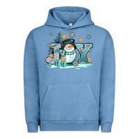 Pigment Pebble Blue cute coffeecup snowmanand joy Urban Hoodie - AdoDesignShop