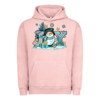 Pigment Salmon cute coffeecup snowmanand joy Urban Hoodie - AdoDesignShop