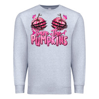 Heather Grey save the pumpkins breast cancer Premium Sweatshirt - RanaPortraitStore