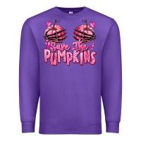 Purple save the pumpkins breast cancer Premium Sweatshirt - RanaPortraitStore