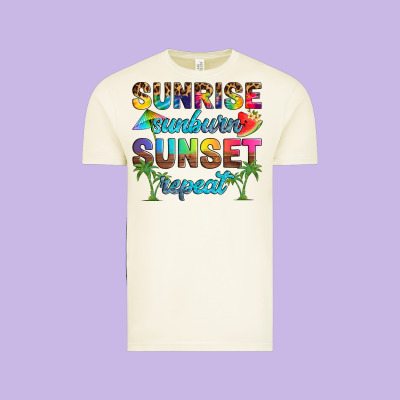Sunrise Sunburn Sunset Repeat Vintage Tee Designed By Artiststas