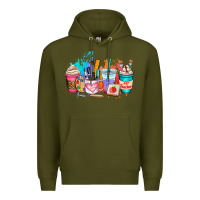 Army Green art teacher coffee cup Premium Hoodie - AdoDesignShop