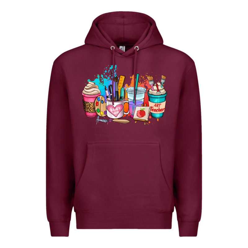 Art Teacher Coffee Cup Premium Hoodie by AdoDesignShop | Teevron