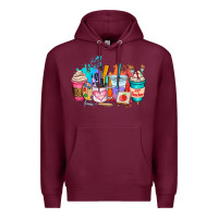 Burgundy art teacher coffee cup Premium Hoodie - AdoDesignShop