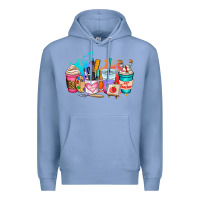 Colony Blue art teacher coffee cup Premium Hoodie - AdoDesignShop