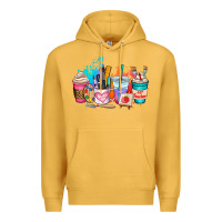 Mustard art teacher coffee cup Premium Hoodie - AdoDesignShop