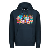 Navy art teacher coffee cup Premium Hoodie - AdoDesignShop