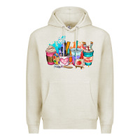 Oatmeal Heather art teacher coffee cup Premium Hoodie - AdoDesignShop
