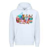 White art teacher coffee cup Premium Hoodie - AdoDesignShop