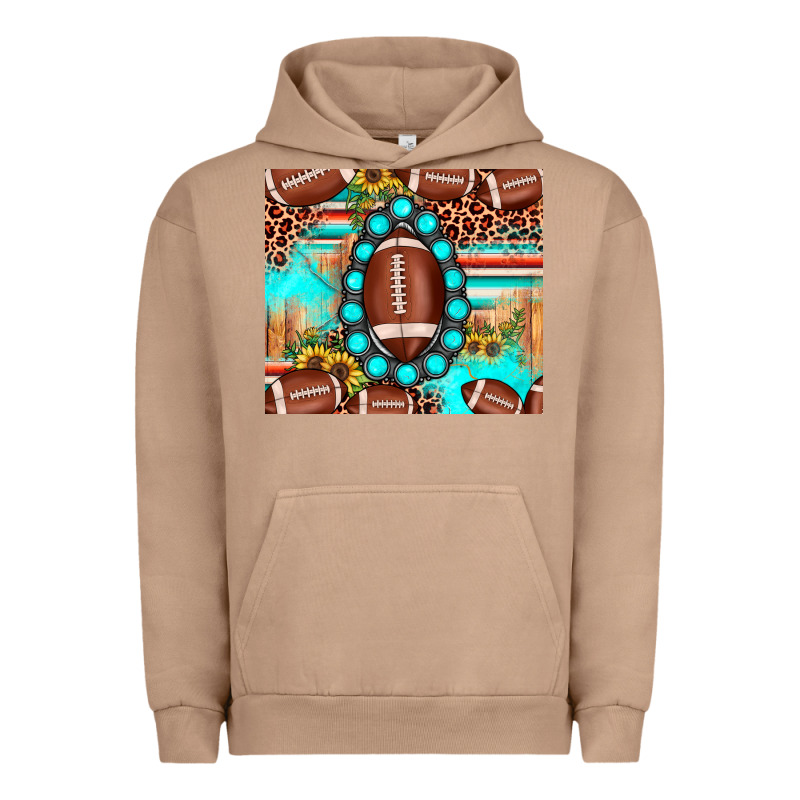 Football Leopard Turquoise Gemstone Sunflower Urban Hoodie by JahusDesignShop | Teevron