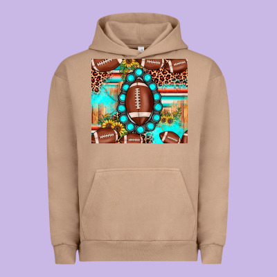 Football Leopard Turquoise Gemstone Sunflower Urban Hoodie Designed By Jahusdesignshop