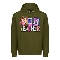 Army Green art teacher Premium Hoodie - AdoDesignShop