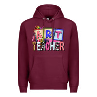 Burgundy art teacher Premium Hoodie - AdoDesignShop