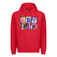Red art teacher Premium Hoodie - AdoDesignShop