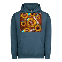 Pigment Midnight Navy football leopard sunflower Urban Hoodie - JahusDesignShop
