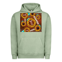 Pigment Oil Green football leopard sunflower Urban Hoodie - JahusDesignShop