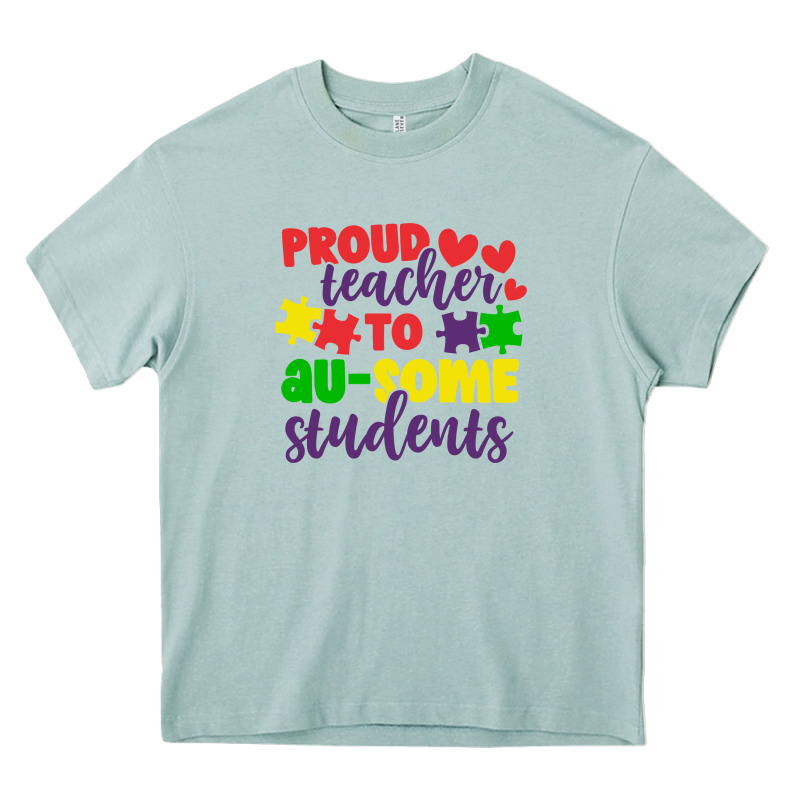 Proud Teacher To Ausome Students Heavy Core Tee by CowhideDigitalArt | Teevron