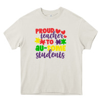 Cream proud teacher to ausome students Heavy Core Tee - CowhideDigitalArt
