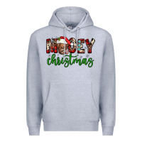 Heather Grey mooey christmas Premium Hoodie - JahusDesignShop