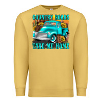 Antique Gold country roads take me home western Premium Sweatshirt - texasbilliewilder