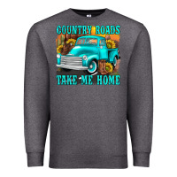 Charcoal Heather country roads take me home western Premium Sweatshirt - texasbilliewilder