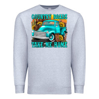 Heather Grey country roads take me home western Premium Sweatshirt - texasbilliewilder