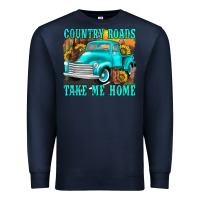 Navy country roads take me home western Premium Sweatshirt - texasbilliewilder