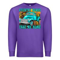 Purple country roads take me home western Premium Sweatshirt - texasbilliewilder