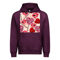 Mauve Wine valentines day lollipops and lips seamless pattern Urban Hoodie - BundleAndBundleShop
