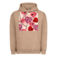 Pigment Burro valentines day lollipops and lips seamless pattern Urban Hoodie - BundleAndBundleShop