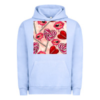 Pigment Grape Ice valentines day lollipops and lips seamless pattern Urban Hoodie - BundleAndBundleShop