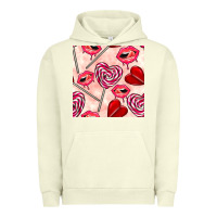 Pigment Pistachio valentines day lollipops and lips seamless pattern Urban Hoodie - BundleAndBundleShop