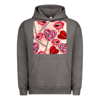 Pigment Tornado valentines day lollipops and lips seamless pattern Urban Hoodie - BundleAndBundleShop