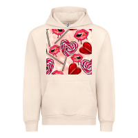 Sandshell valentines day lollipops and lips seamless pattern Urban Hoodie - BundleAndBundleShop