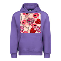 Tulip valentines day lollipops and lips seamless pattern Urban Hoodie - BundleAndBundleShop