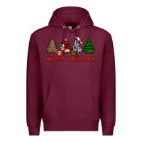 Burgundy merry christmas tree Premium Hoodie - JahusDesignShop
