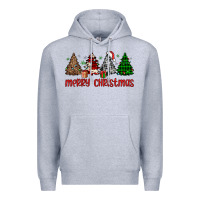Heather Grey merry christmas tree Premium Hoodie - JahusDesignShop