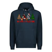 Navy merry christmas tree Premium Hoodie - JahusDesignShop