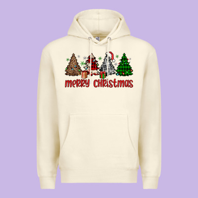 Merry Christmas Tree Premium Hoodie Designed By Jahusdesignshop