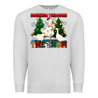 Dove Grey honking through the snow Premium Sweatshirt - Zillion Design Studio