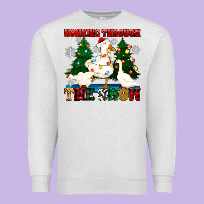 Honking Through The Snow Premium Sweatshirt Designed By Zillion Design Studio